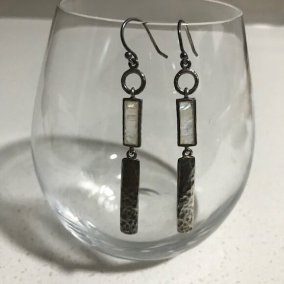 Silpada Sterling Silver and Moonstone Earrings - Picture 2 of 3